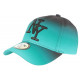 Casquette Enfant Turquoise et Noire Originale Baseball Tendance Renbo de 7 a 11 ans Casquette Enfant Hip Hop Honour