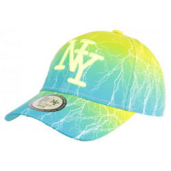 Casquette NY Bleue et Jaune Fantaisie Tendance Baseball Eclyr CASQUETTES Hip Hop Honour