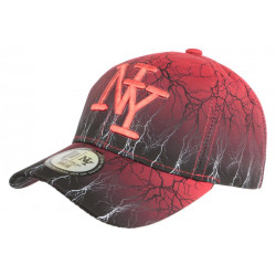 Casquette Enfant Rouge et Noire Eclyr Fashion NY Baseball de 7 à 12 ans Casquette Enfant Hip Hop Honour