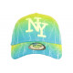 Casquette Enfant Bleue et Jaune Fluo Eclyr Fashion NY Baseball de 7a 12 ans Casquette Enfant Hip Hop Honour