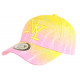 Casquette Enfant Jaune et Rose Fantaisie Eclyr NY Baseball de 7a 12 ans ANCIENNES COLLECTIONS divers