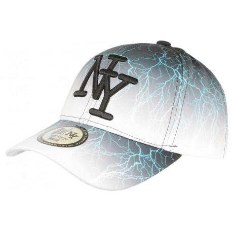 Casquette Enfant Blanche et Noire Originale Eclyr NY Baseball de 7a 12 ans Casquette Enfant Hip Hop Honour