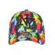 Casquette NY Noire et Rouge Patchwork Pop Art Baseball Arlyq CASQUETTES Hip Hop Honour