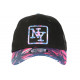 Casquette Trucker NY bleue et Rose Design Tropical Filet Baseball Hawaii ANCIENNES COLLECTIONS divers