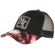 Casquette Trucker NY Rouge et Noire Print Tropical Filet Baseball Hawaii ANCIENNES COLLECTIONS divers