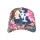 Casquette Enfant Bleu Marine Fleurs Exotiques Roses Baseball NY Hawai 7 a 12 ans Casquette Enfant Hip Hop Honour