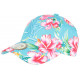 Casquette NY Bleu Aqua Fleurs Roses Exotiques Tendance Baseball Hawai ANCIENNES COLLECTIONS divers