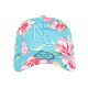 Casquette NY Bleu Aqua Fleurs Roses Exotiques Tendance Baseball Hawai ANCIENNES COLLECTIONS divers