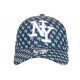 Casquette NY Enfant Bleu Marine et Blanche Streetwear Baseball Avenue 7 a 11 ans Casquette Enfant Hip Hop Honour