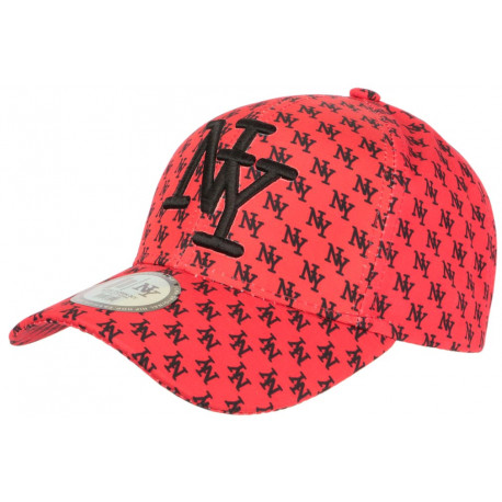 Casquette Enfant Rouge et Noire Streetwear Fashion NY Baseball Avenue 7 a 11 ans Casquette Enfant Hip Hop Honour