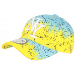 Casquette Enfant Jaune et Bleue Print Urban Jungle NY Baseball de 7a 12 ans ANCIENNES COLLECTIONS divers