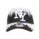 Casquette Enfant Blanche et Noire Look Urban Jungle NY Baseball de 7a 12 ans Casquette Enfant Hip Hop Honour