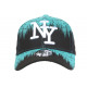 Casquette NY Turquoise et Noire Bad Jungle Streetwear Tendance Baseball ANCIENNES COLLECTIONS divers