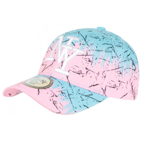 Casquette NY Rose et Bleue Bad Jungle Print Streetwear Fashion Baseball ANCIENNES COLLECTIONS divers