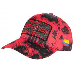 Casquette Plata o Plomo Rouge et Noire Strass Streetwear Colombia Baseball CASQUETTES SKR