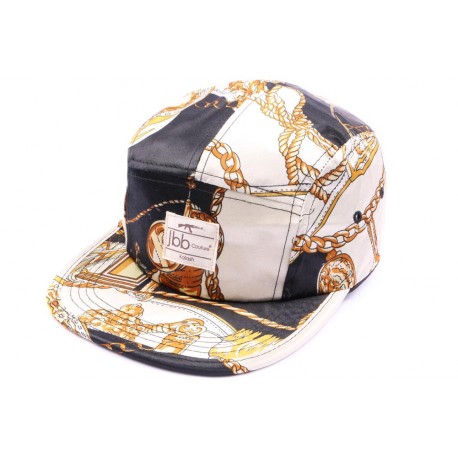 Casquette 5 panel JBB Couture Imprimé creme et jaune ANCIENNES COLLECTIONS divers