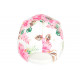 Casquette NY Blanche et Rose Fleurs Tropicale Fashion Baseball Hawai CASQUETTES Hip Hop Honour