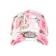 Casquette Enfant Blanche Fleurs Roses Tropicales Baseball NY Hawai de 7 a 12 ans Casquette Enfant Hip Hop Honour