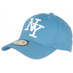 Casquette Enfant Bleu Ciel et Blanche NY Baseball Wazzy de 7 a 11 ans ANCIENNES COLLECTIONS divers