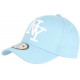 Casquette NY Bleu Clair et Blanche Classe Visiere Baseball Stazky CASQUETTES Hip Hop Honour