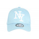 Casquette NY Bleu Clair et Blanche Classe Visiere Baseball Stazky CASQUETTES Hip Hop Honour