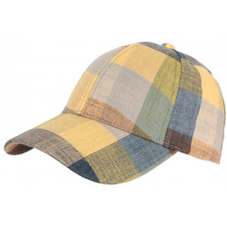 Casquette Baseball Jaune Carreaux Bleus et Verts Vintage en Coton Sulyk CASQUETTES Léon montane