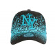Casquette NY Bleue et Noire Print Tags Streetwear Baseball Wava ANCIENNES COLLECTIONS divers