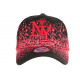 Casquette NY Noire et Rouge Design Tags Streetwear Baseball Wava ANCIENNES COLLECTIONS divers