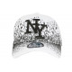 Casquette NY Blanche et Noire Impression Tags Streetwear Baseball Wava ANCIENNES COLLECTIONS divers