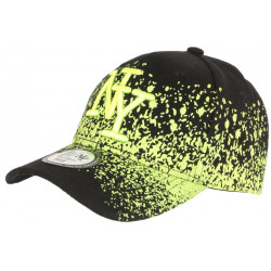 Casquette NY Jaune Fluo et Noire Façon Tags Streetwear Baseball Wava ANCIENNES COLLECTIONS divers