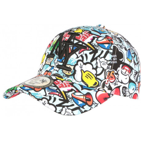 Casquette NY Originale Blanche Print Rouge Bleu Fashion Baseball Big City ANCIENNES COLLECTIONS divers