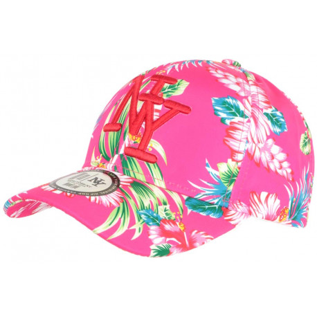 Casquette NY Rose et Blanche a Fleurs Exotiques Fashion Baseball Hawai CASQUETTES Hip Hop Honour