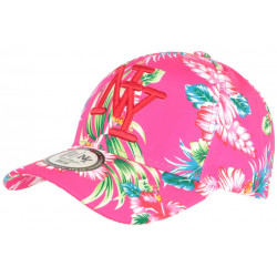 Casquette Enfant Rose Fleurs Blanches Exotiques Baseball NY Hawai 7 a 12 ans Casquette Enfant Hip Hop Honour