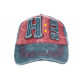 Casquette Baseball Vintage Bleue et Rouge en Coton Griffe NY CASQUETTES Léon montane