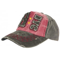 Casquette Baseball Vintage Rouge et Grise en Coton Griffe NY Retro CASQUETTES Léon montane