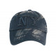 Casquette NY Vintage Bleu Marine Tie Dye en Coton Baseball Retro Fashion ANCIENNES COLLECTIONS divers