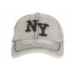 Casquette NY Gris Vintage en Coton Denim Surpiqures Baseball Retro Broyd CASQUETTES Léon montane