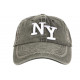 Casquette NY Gris Fonce Retro Coton Denim Surpiqures Baseball Vintage Broyd CASQUETTES Léon montane