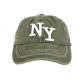 Casquette NY Verte Retro Coton Denim Surpiqures Baseball Vintage Broyd ANCIENNES COLLECTIONS divers