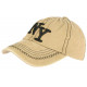 Casquette NY Marron Beige Retro Coton Denim Baseball Vintage Broyd CASQUETTES Léon montane