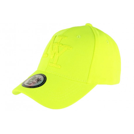 Casquette Enfant Jaune Fluo Baseball Fashion Gwyz de 7 a 11 ans Casquette Enfant Hip Hop Honour