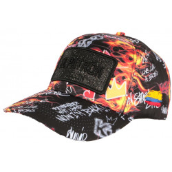 Casquette El Patron Noire Orange Colombia Fire Streetwear Baseball Medellin CASQUETTES SKR