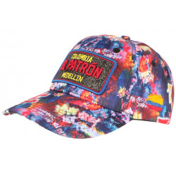 Casquette El Patron Bleu et Rouge Strass Streetwear Colombia Medellin Baseball CASQUETTES SKR