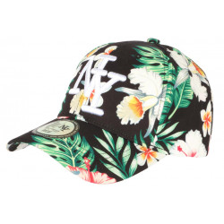 Casquette Enfant Noire Fleurs Rouges Tropicales Baseball NY Capri de 7 a 12 ans ANCIENNES COLLECTIONS divers