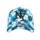 Casquette NY Bleue a Fleurs Blanches Fashion Baseball Phuket ANCIENNES COLLECTIONS divers