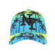 Casquette Enfant Bleue et Jaune Palmiers Fashion Baseball NY Sunrise 7 a 12 ans Casquette Enfant Hip Hop Honour