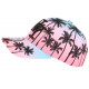 Casquette Enfant Rose et Bleue Print Palmiers Fashion Baseball NY Sunset 7 a 12 ans Casquette Enfant Hip Hop Honour