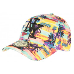 Casquette Enfant Bleue et Jaune Tropical Day NY Baseball de 7 a 12 ans ANCIENNES COLLECTIONS divers