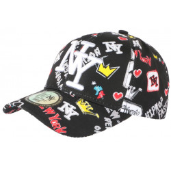 Casquette Enfant NY Noire et Jaune Fashion Baseball Crown de 7 a 11 ans ANCIENNES COLLECTIONS divers