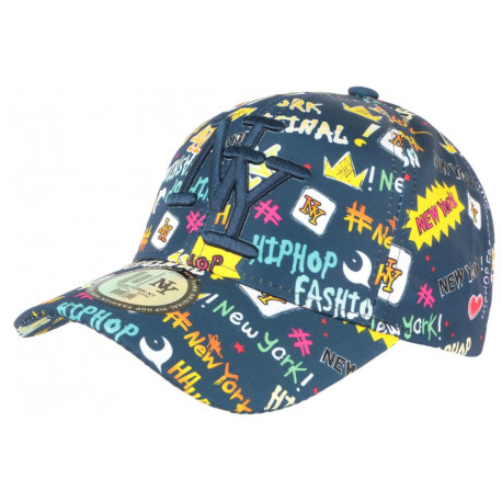 Casquette Enfant NY Bleue et Jaune Fashion Baseball Crown de 7 a 11 ans ANCIENNES COLLECTIONS divers